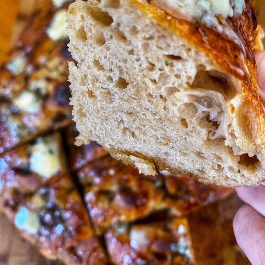 Sourdough Focaccia topped with Black Honey