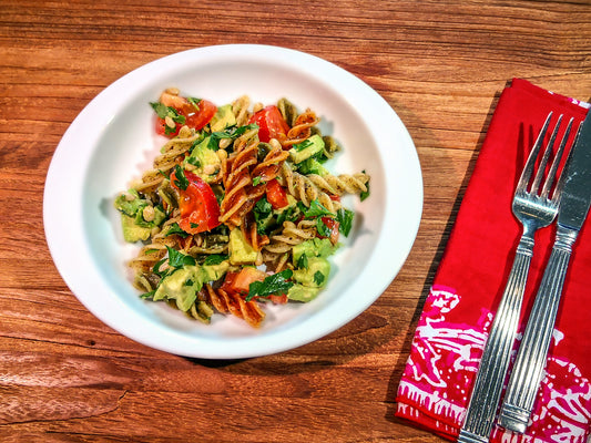 Vegan Pasta Salad with Black Garlic Puree