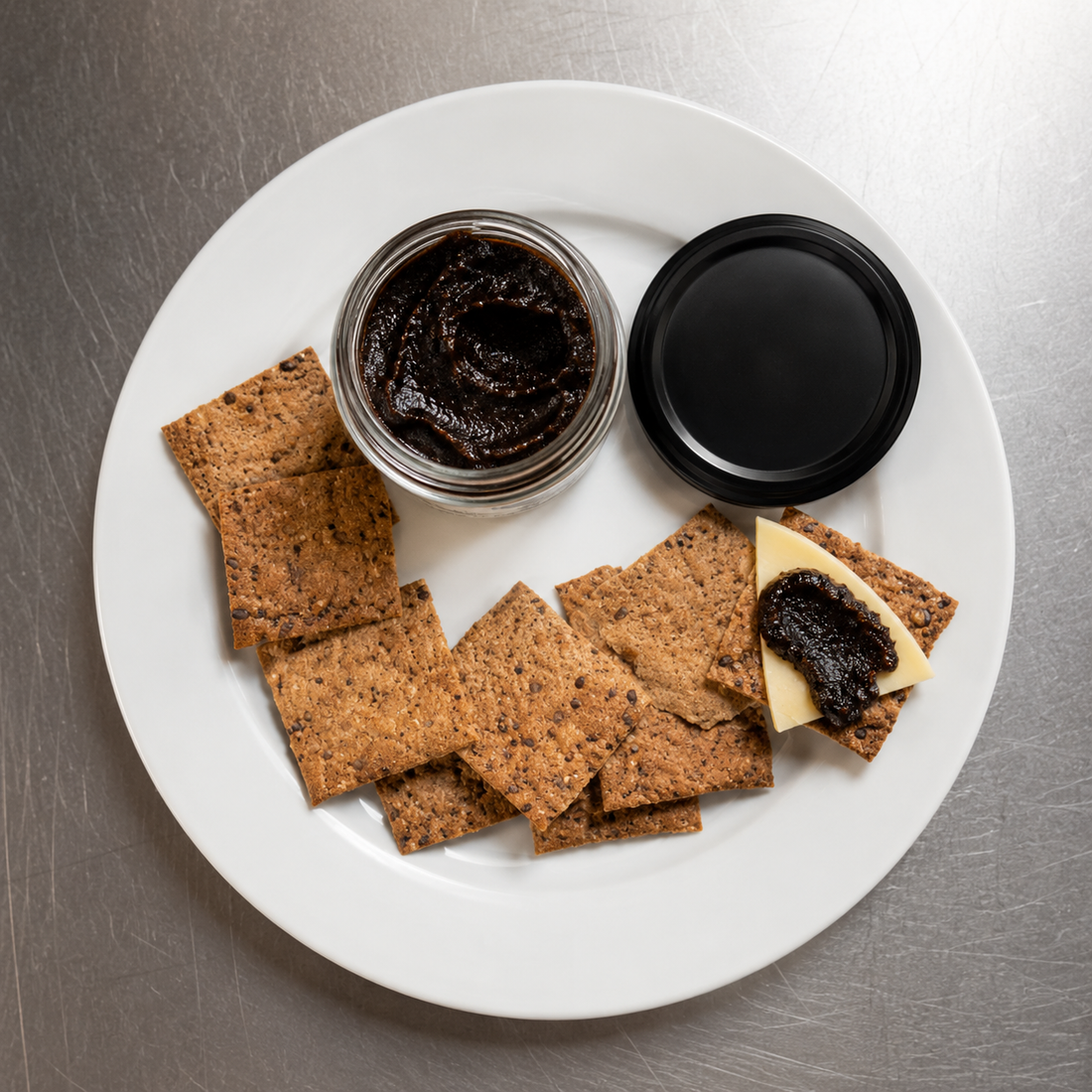 Black Garlic Sourdough Discard Crackers