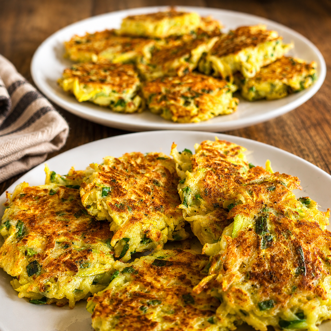 zucchini fritters on a plate
