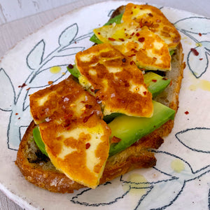 Black Garlic and Halloumi on Sourdough