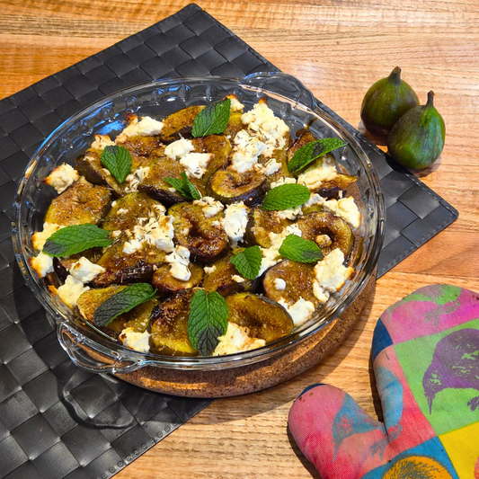 Easy Baked Figs with Feta and Black Garlic Balsamic Glaze