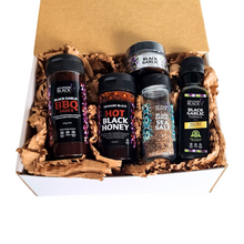 Collection of five Black Garlic products in a box
