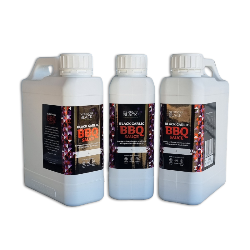 trio of BBQ sauce in 1 litre jerry cans