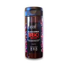 Black Garlic BBQ Sauce tube on white background