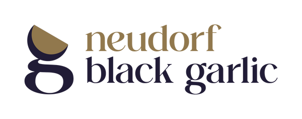 Neudorf Black Garlic logo on a white background